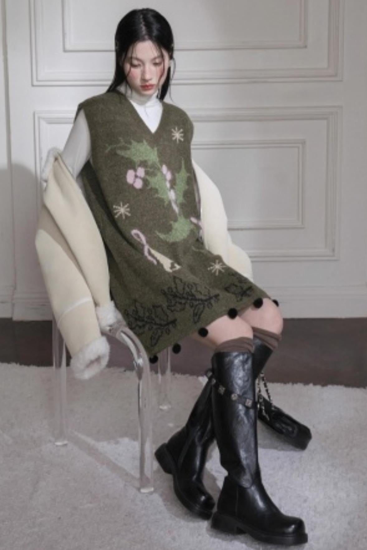 Pine Needle Knit Dress