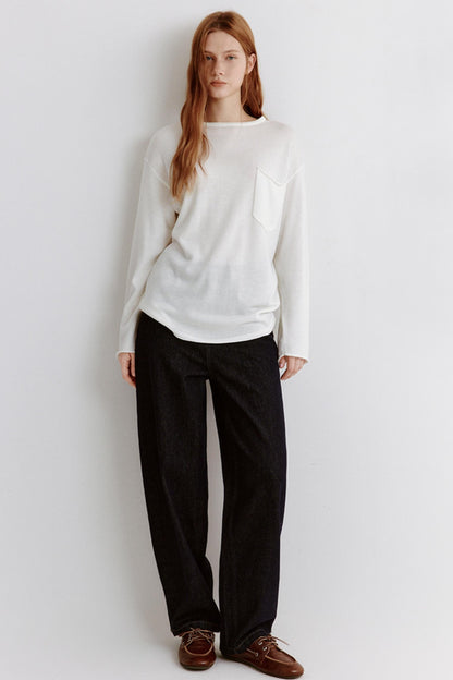 Relaxed Wool Patch Top