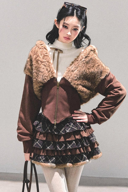 Sleeping with Snow Lamb Wool Coat