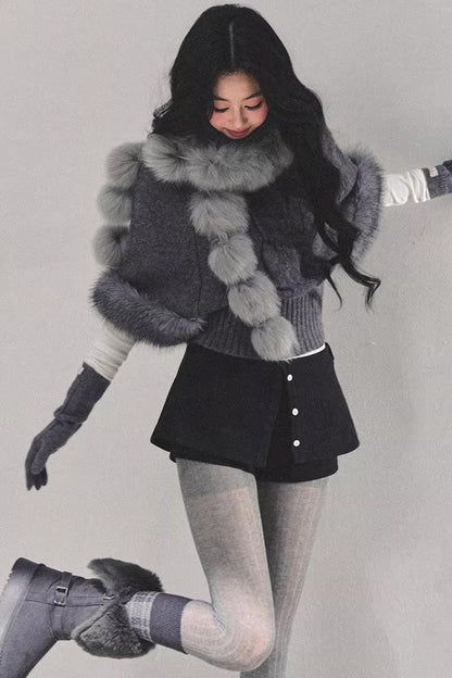 Faux Fox Fur Collar Scarf