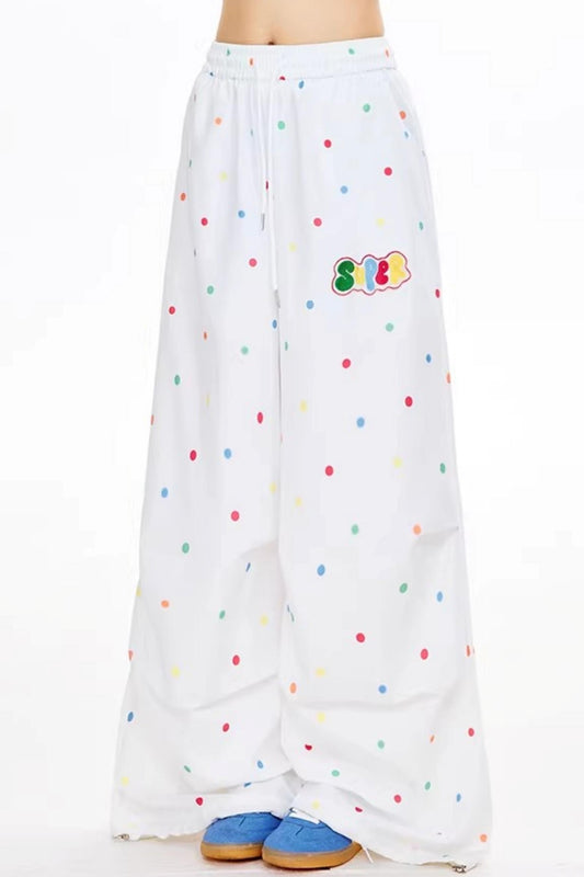 American Retro Polka Dot Casual Pants