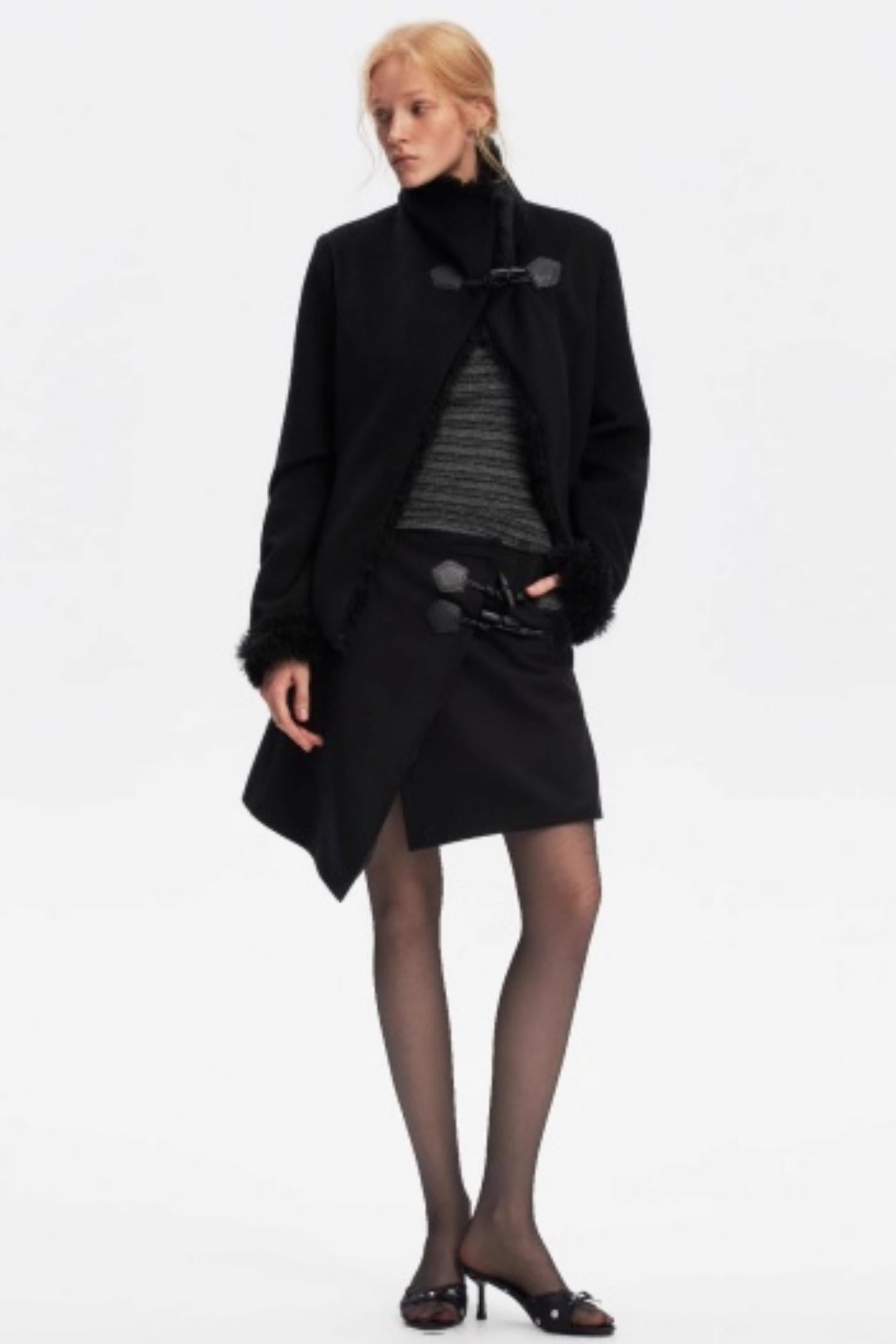 Irregular Toggle Button Skirt