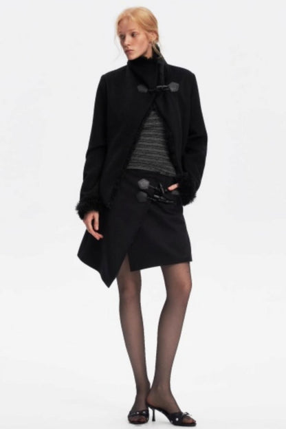 Irregular Toggle Button Skirt