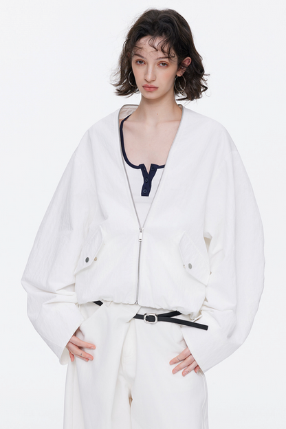 Simple Pleated Cocoon Coat