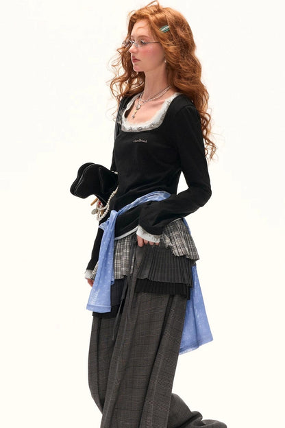 Lace Layered Long Sleeve T-Shirt