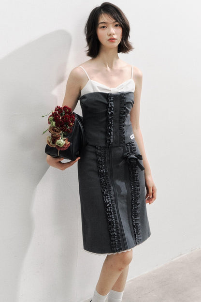 Vintage Lace Suspender Skirt Set-Up