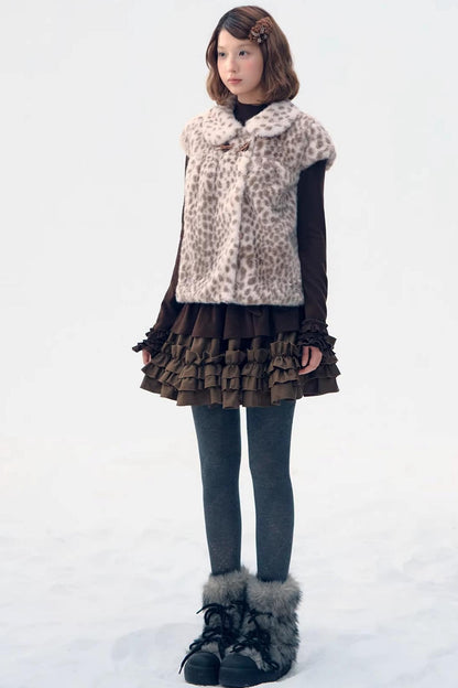 Leopard Print Faux Fur Jacket