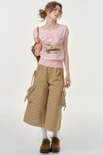 Milk Coffee Polka Dot Pants