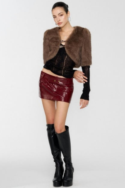 Temperament Shoulder Autumn Fur Jacket