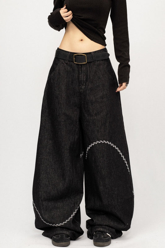 Vintage embroidery Design Jeans Pants