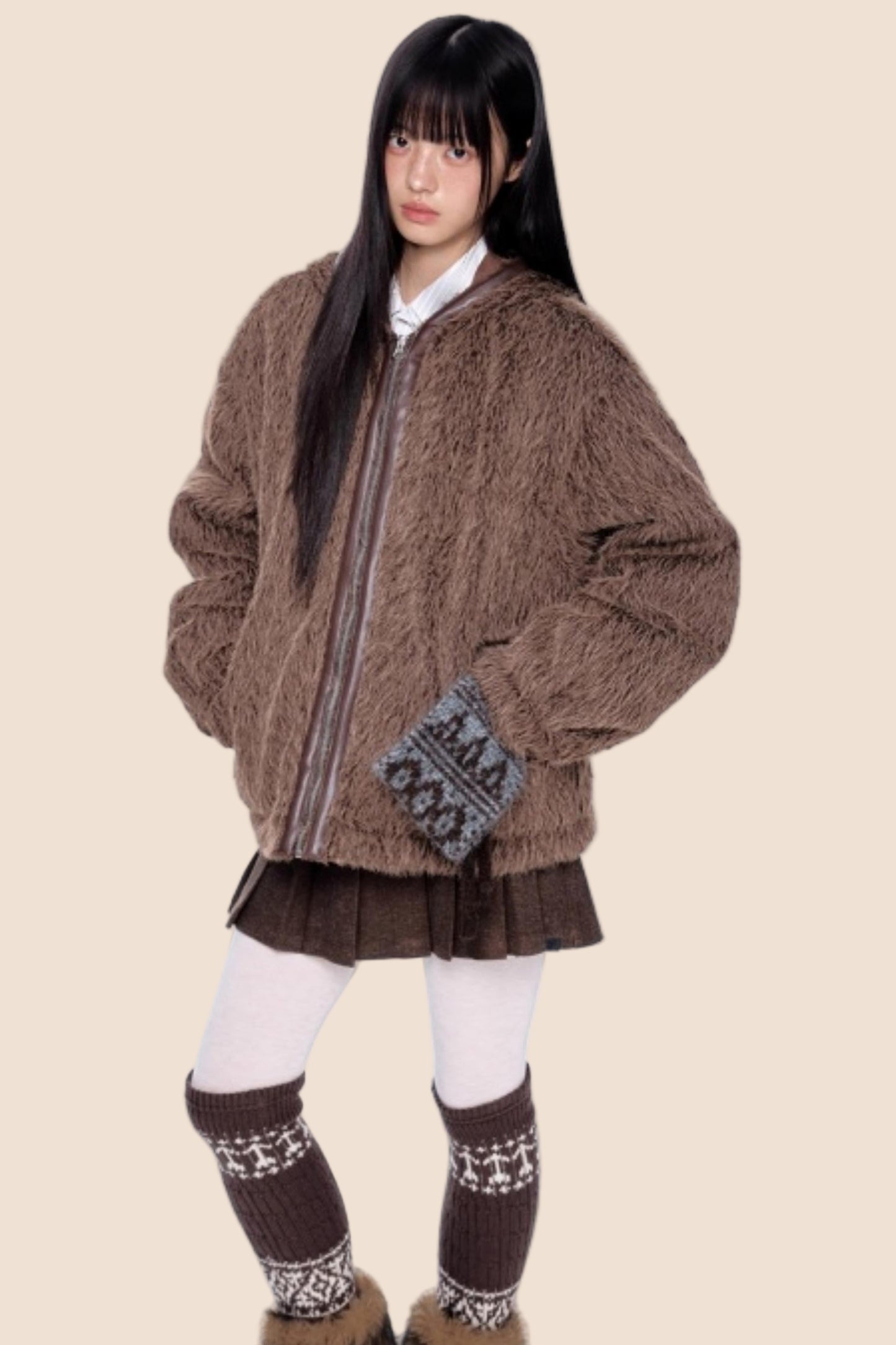 Furry Hooded Cotton Jacket