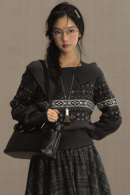 Nordic Preppy Style Fair Isle Sweater