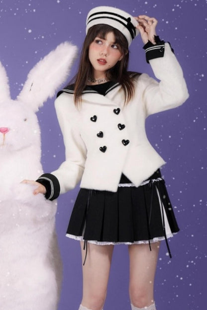 Golden Mink Sailor Collar Jacket