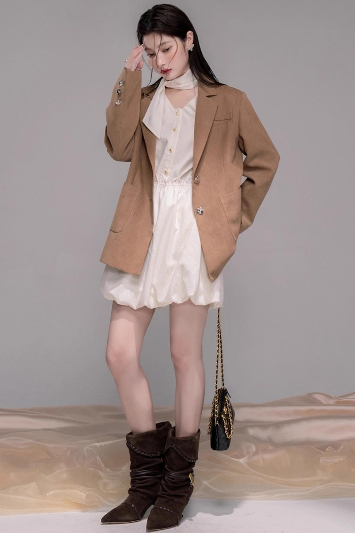 Autumn Velvet Brown Coat