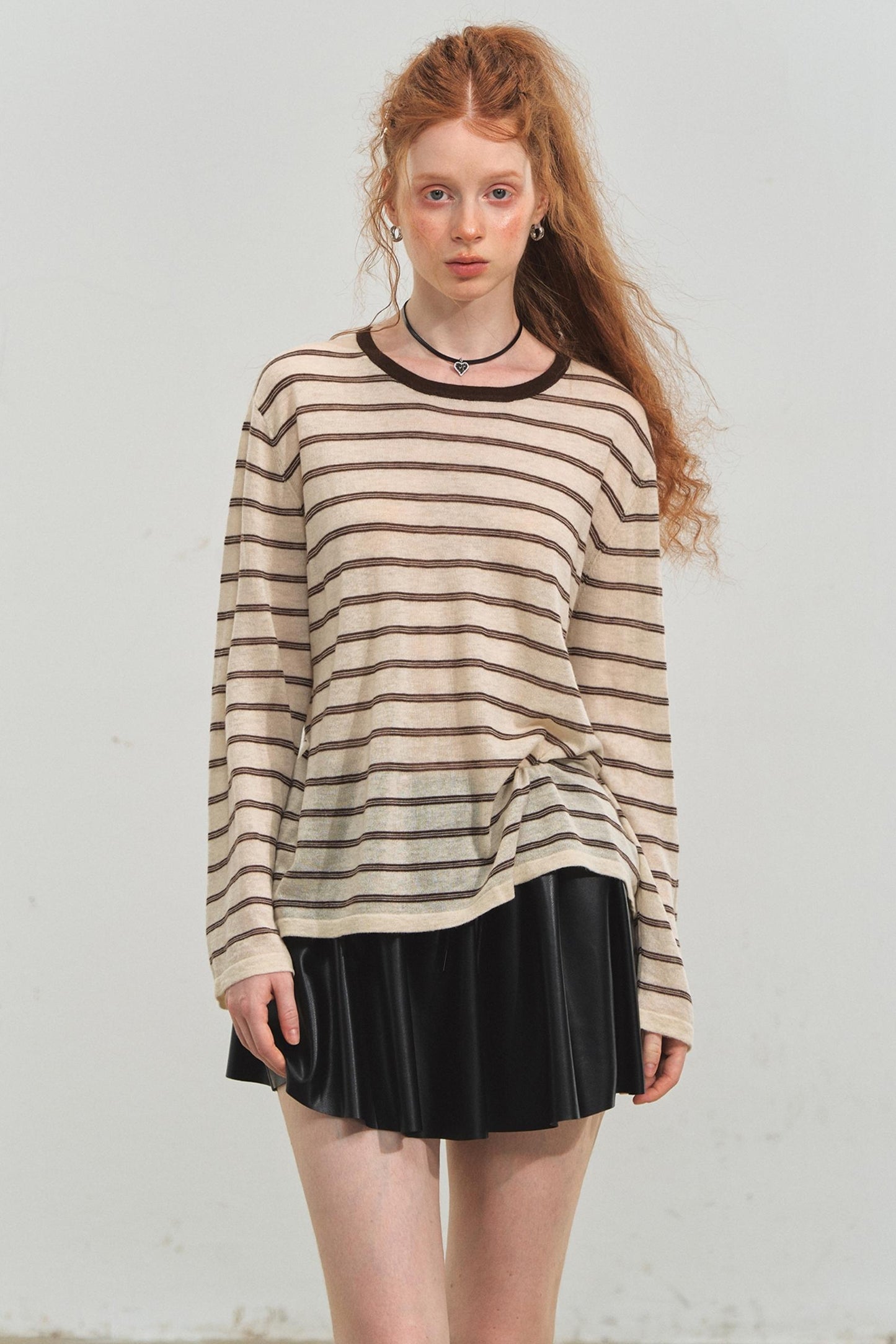 Vintage Striped Gray Knit Top