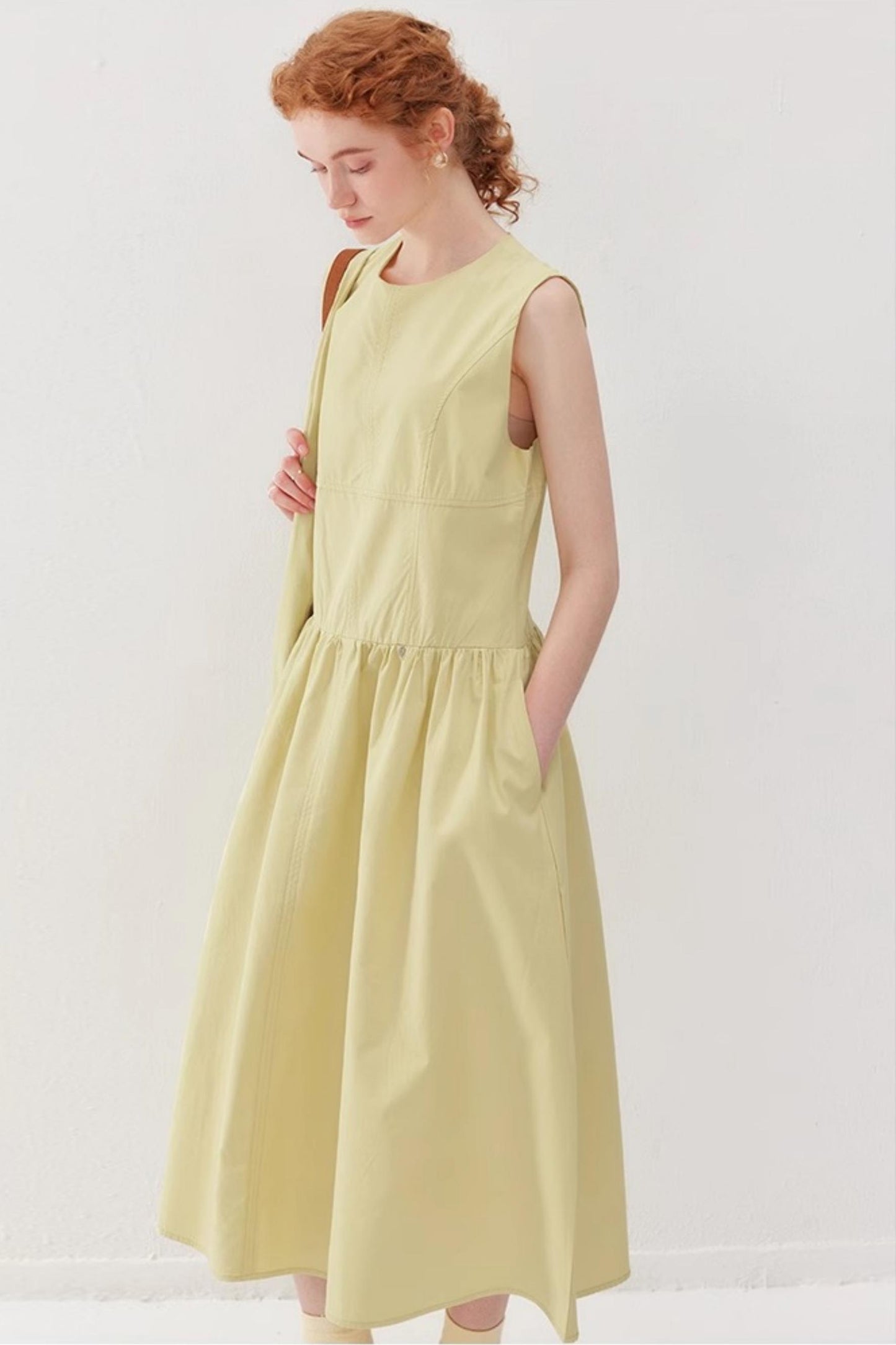 Slimming Yellow Tank Dress
