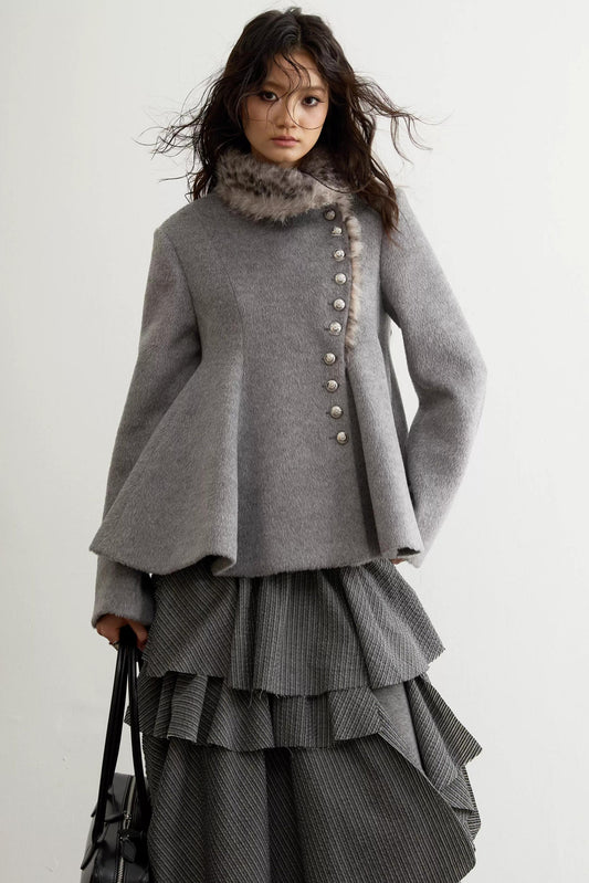 Retro Leopard Print Wool Jacket