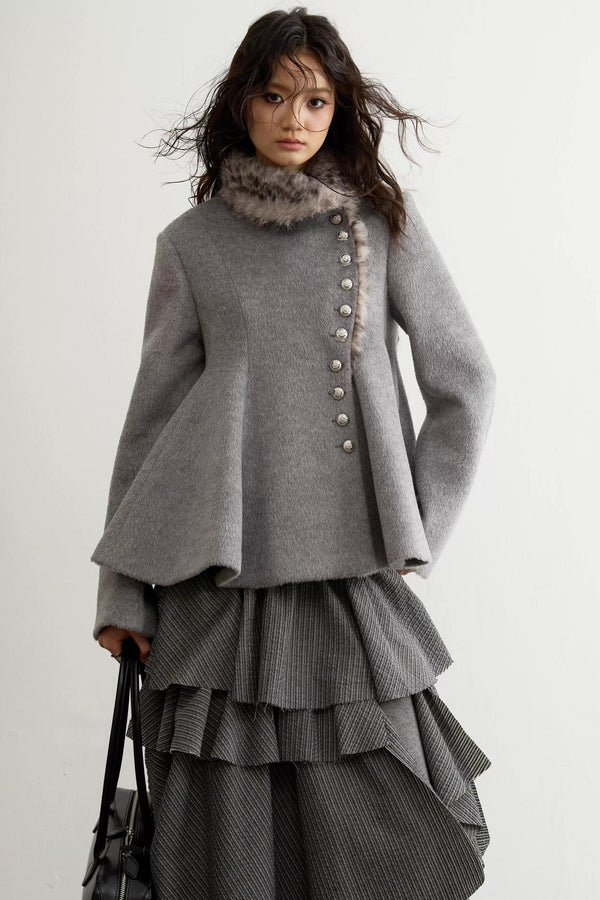 Retro Leopard Print Wool Jacket