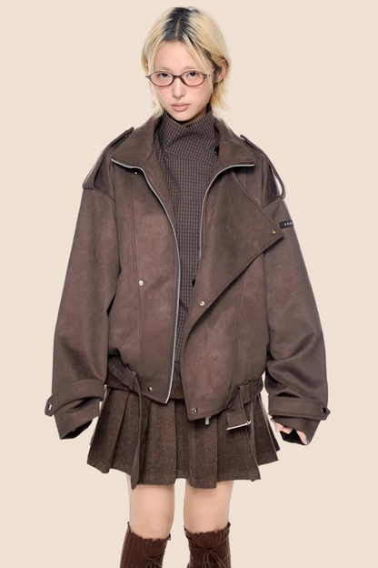 Maillard Faux Suede Retro Jacket