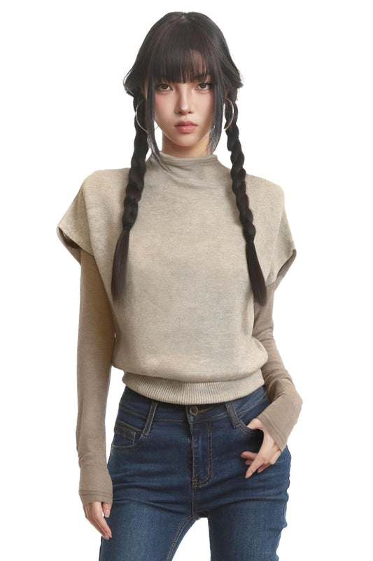 Apricot Bat Sleeve Top