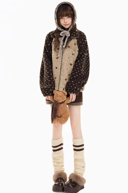 Retro Polka Dot Cashmere Jacket