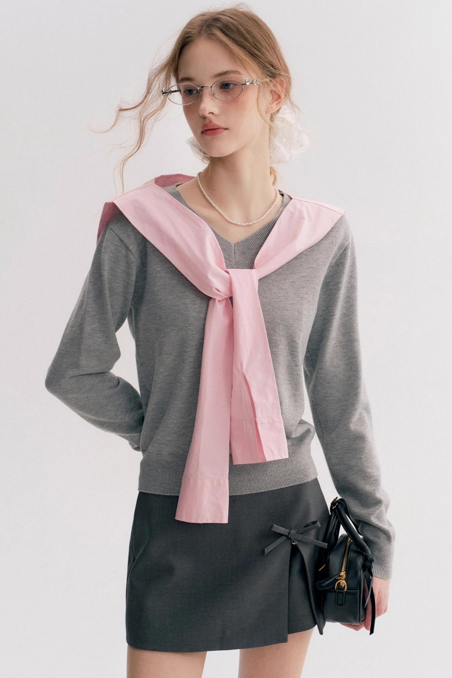 V-Neck Loose Two-Piece Set