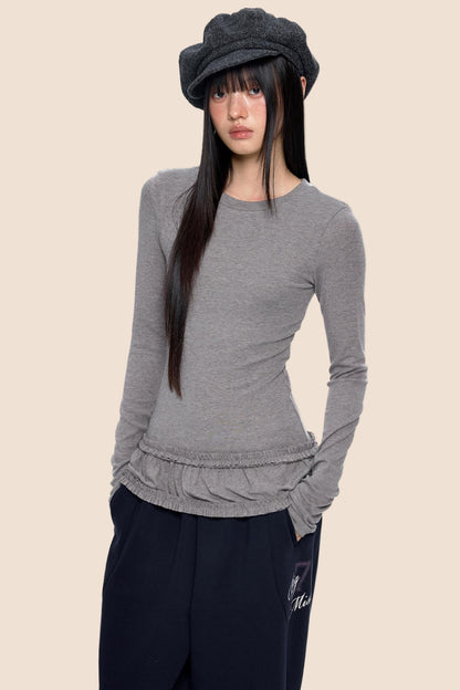 Slimming Vintage Crew Neck Top