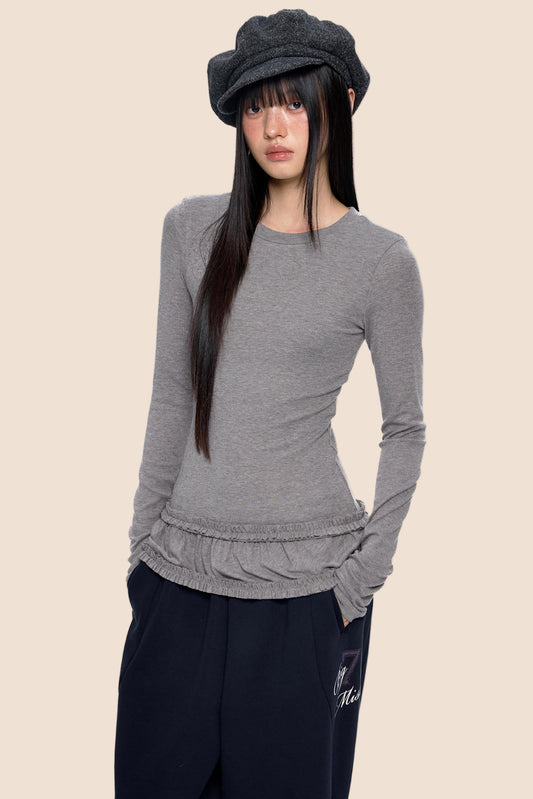 Slimming Vintage Crew Neck Top