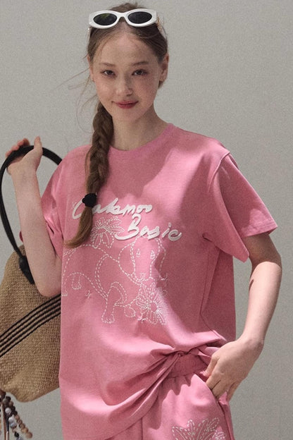 Cotton Lounge Top Shorts Set-Up