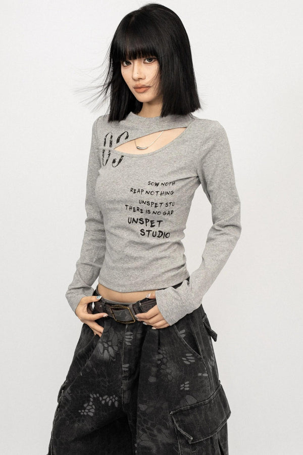 Black Hollow Long Sleeve T-Shirt