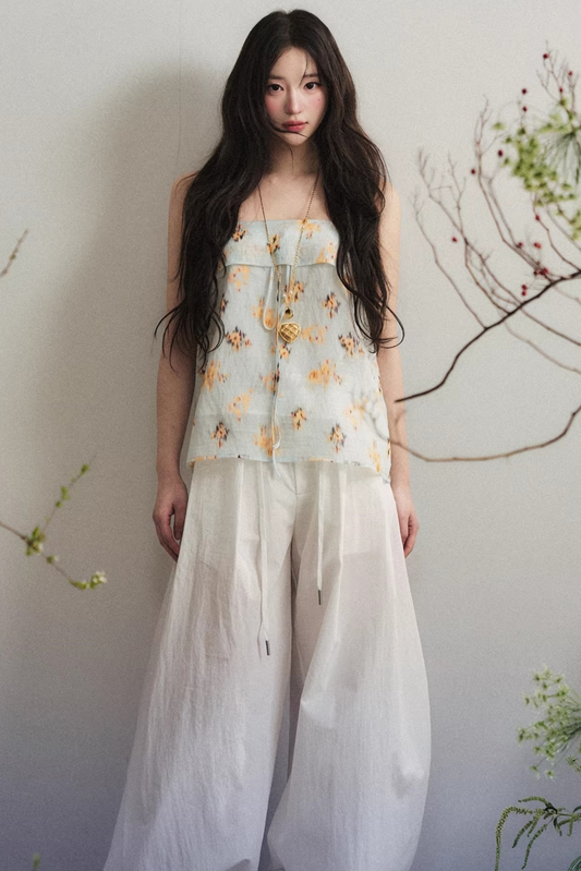 Light Blue Floral Vest