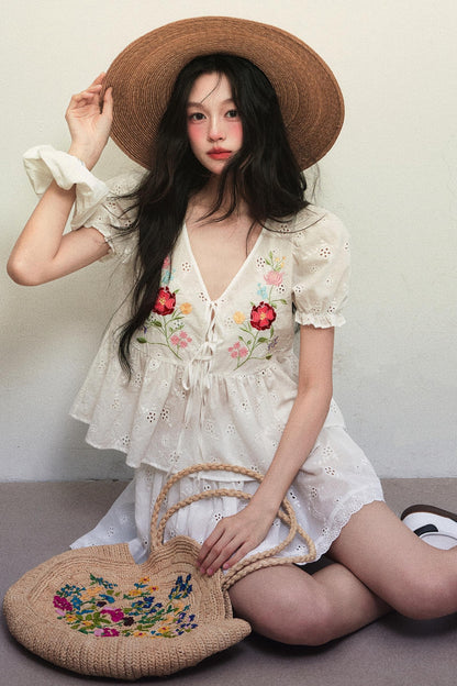 Lace Summer Top Skirt Set-Up