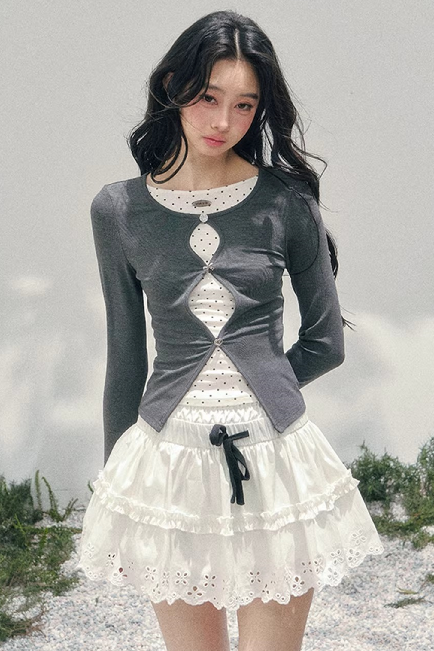 Spring White Half-Skirt