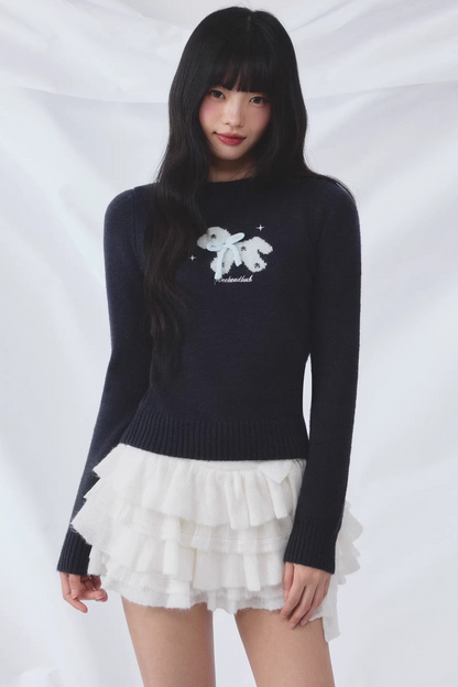 Three-Dimensional Bow Sweater
