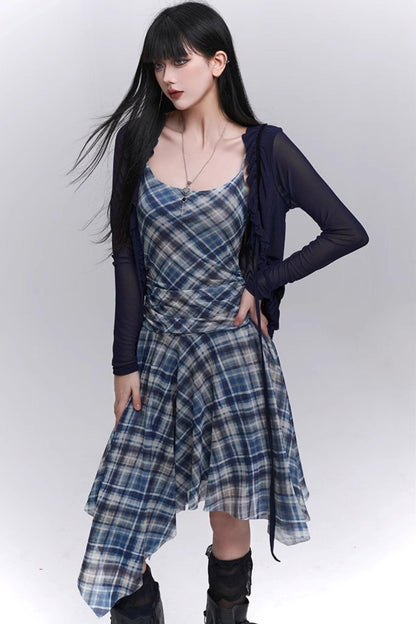 Plaid Halter Dress