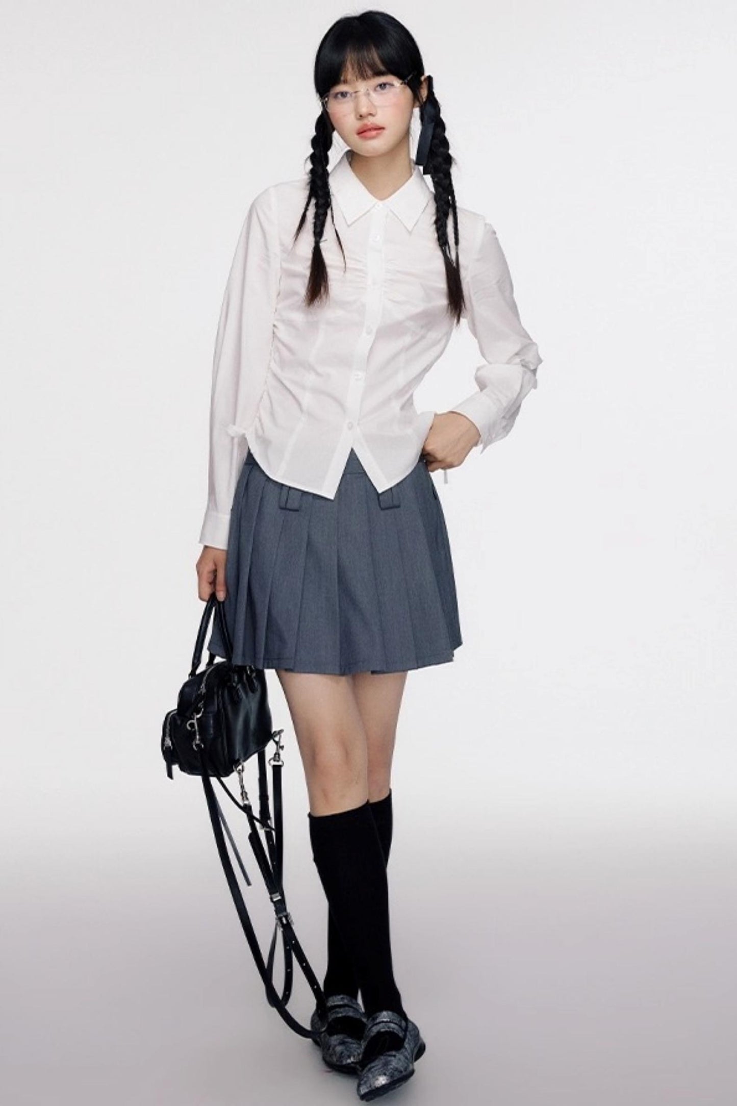 Nap Pleated Slim Spring Shirt