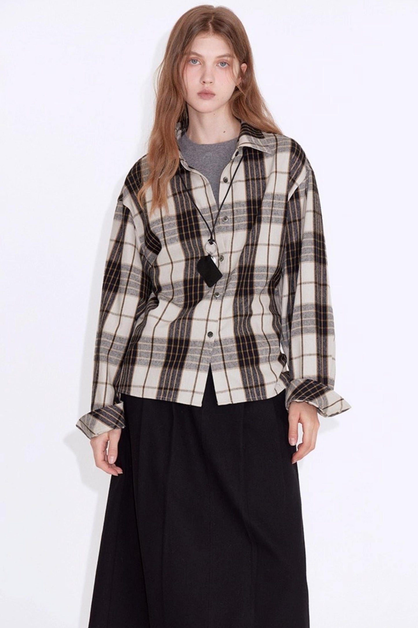 Micro-Brushed Plaid Shirt
