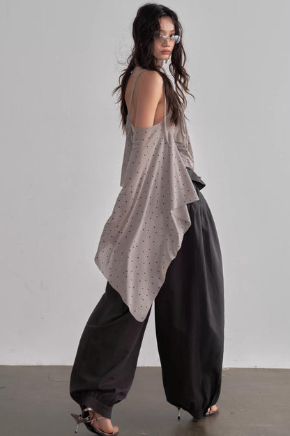 Asymmetrical Polka Dot Top