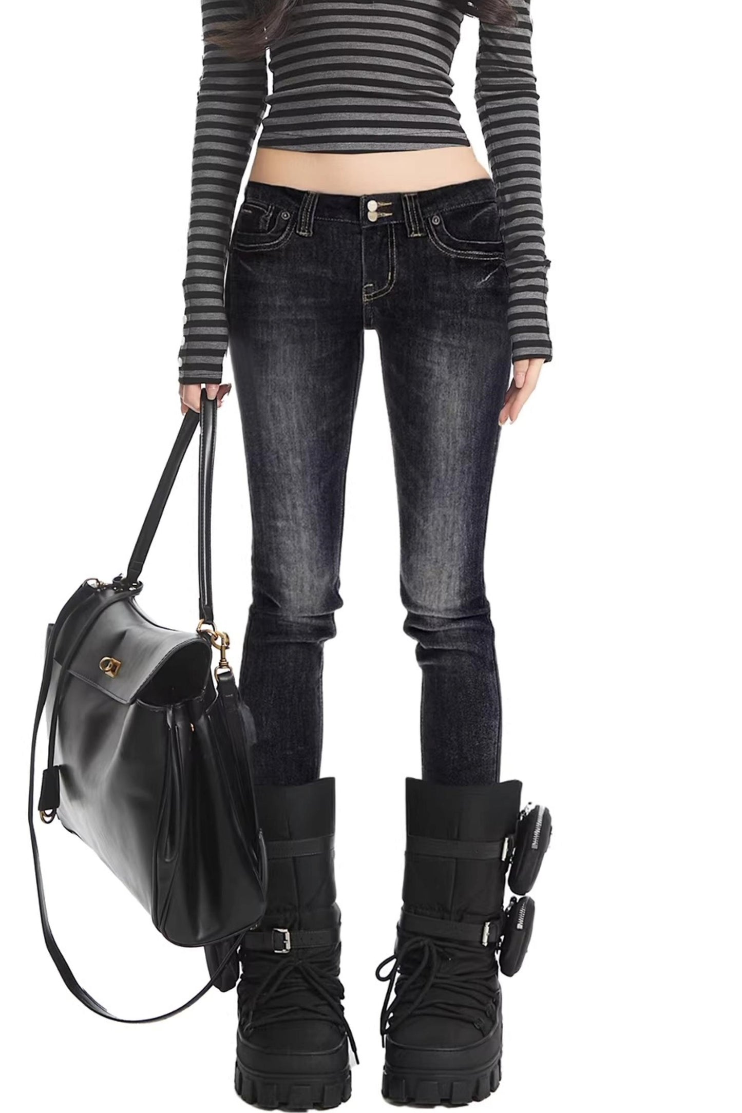 Retro Black Stretchy Jeans