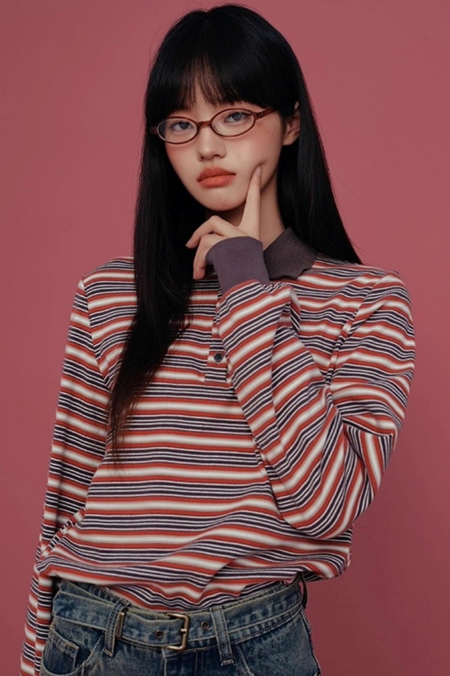 Retro Striped Polo Shirt