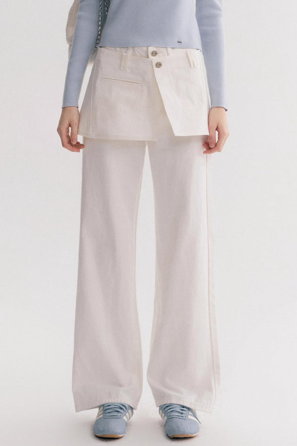 Lazy Casual Denim Skirt Pants