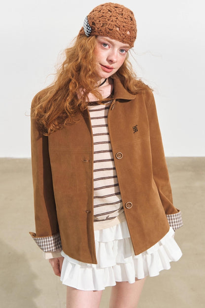 Suede Doll Collar Jacket