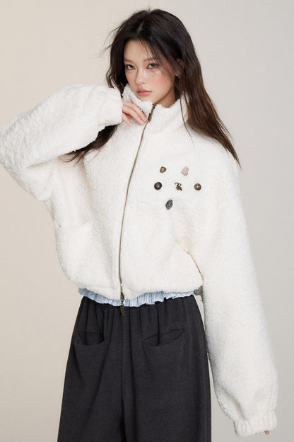 Teddy Bear Furry Cropped Jacket