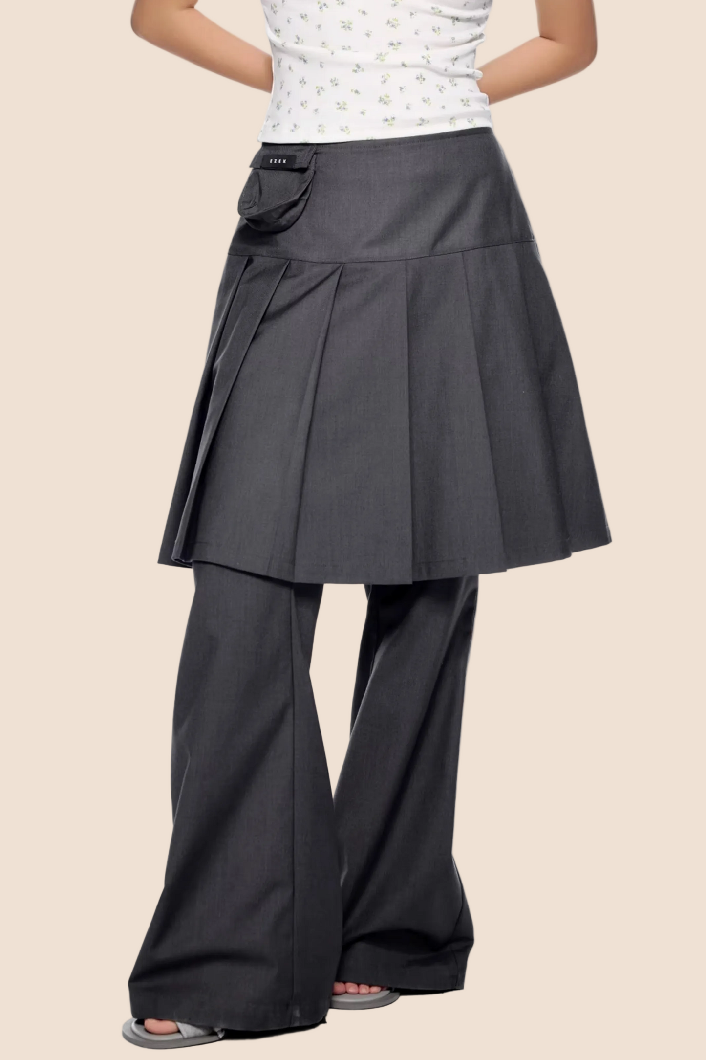 Vintage Pleated Flared Pants