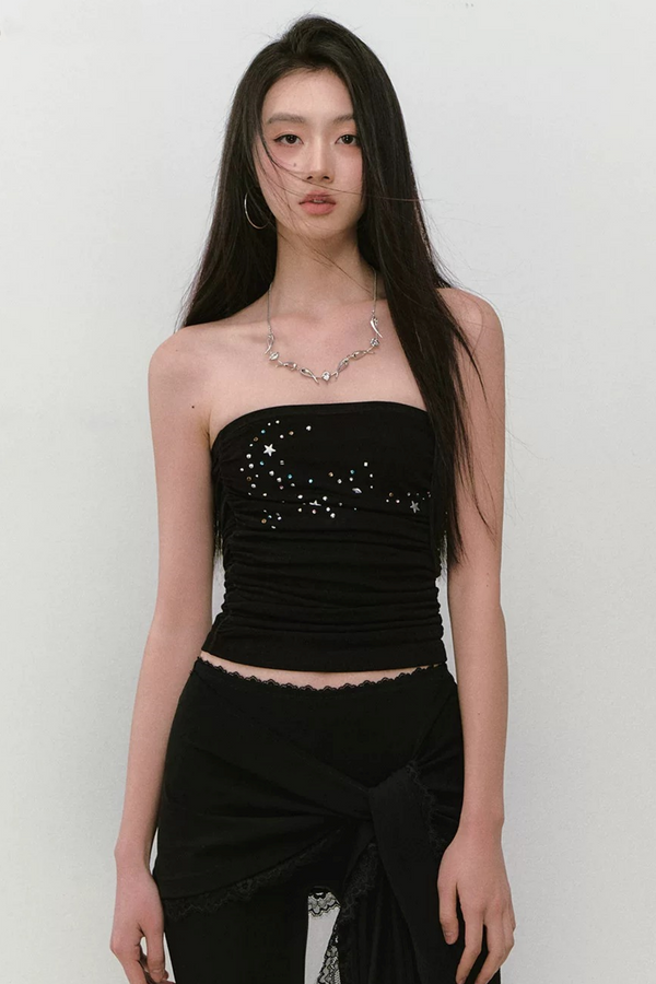 Star Beaded Pleated Bustier