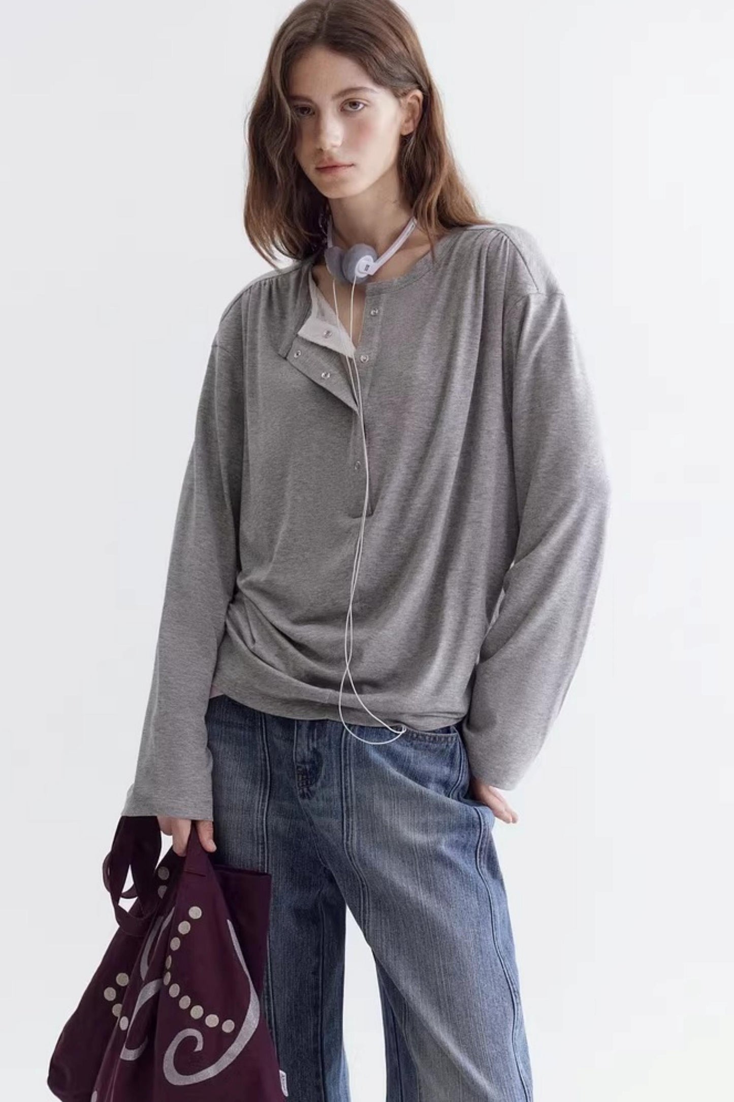 Lace Collar Fake Two-Piece T-Shirt