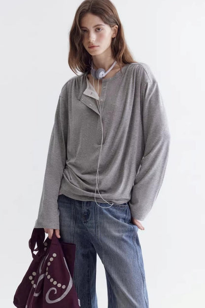 Lace Collar Fake Two-Piece T-Shirt