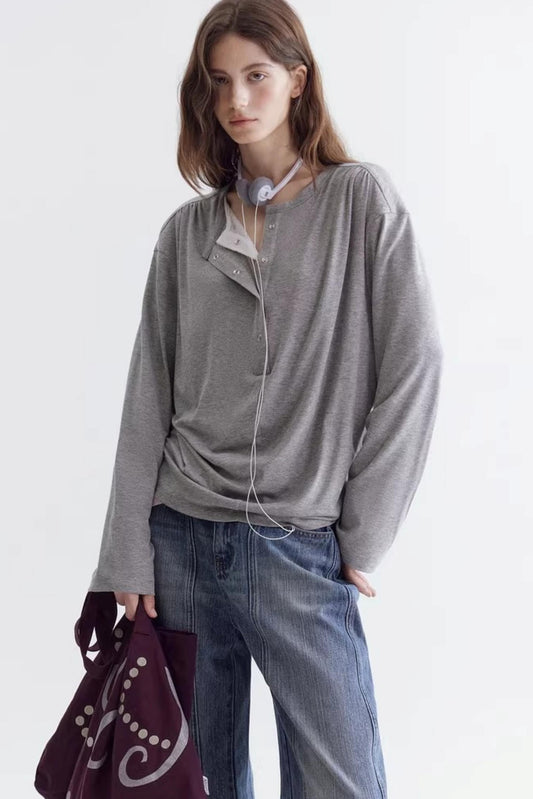 Lace Collar Fake Two-Piece T-Shirt