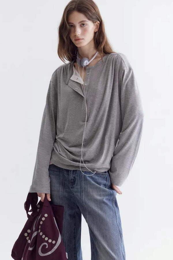 Lace Collar Fake Two-Piece T-Shirt