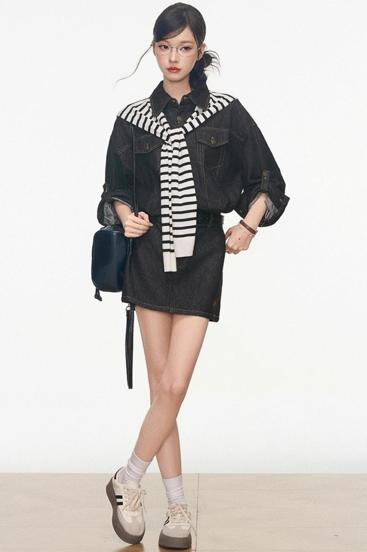 Volume Shoulder Long Shirt Set-Up